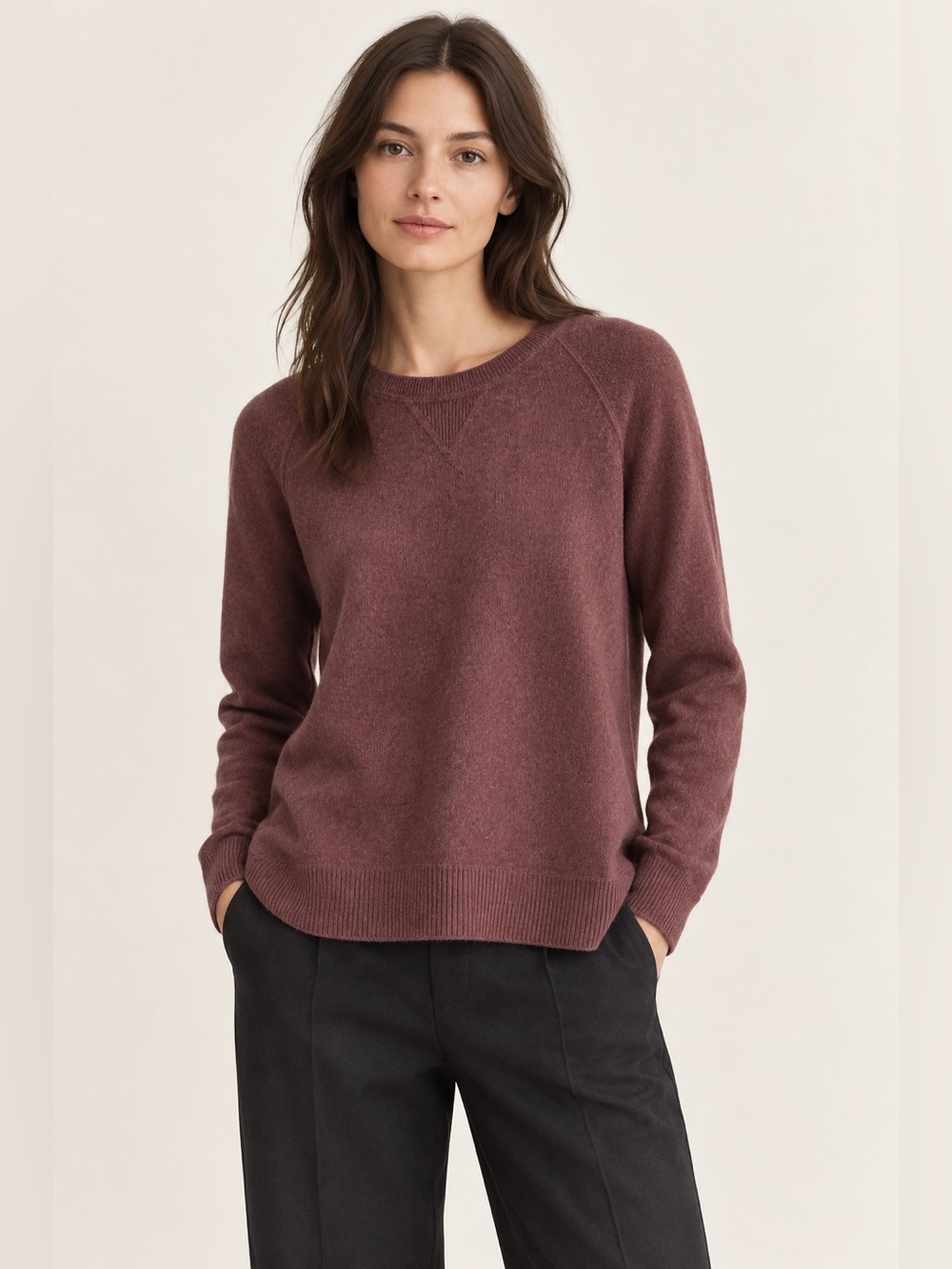 COS Wool Cashmere Crewneck Sweater Burgundy Women’s Small